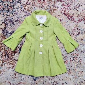 Skirting Around Bell Sleeve Cotton Peacoat Jacket Acid Green Apple Size 4
